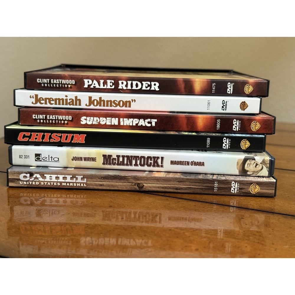 Lot of 6 Western Misc. John Wayne & Clint Eastwood Movie DVDs No Scratch, Clean!